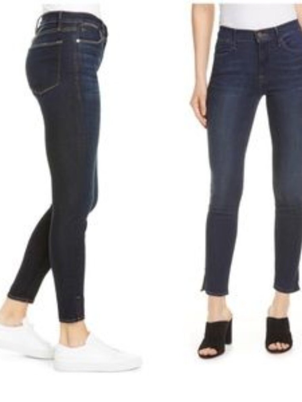 FRAME Le High skinny slit hem ankle jeans copa NWOT